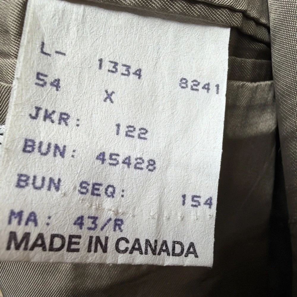 Alpaca Wool‎ Sport Coat Blazer Brown Mens 43R Made in Canada Classic Tailored